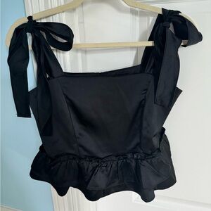 Black Silk Tie Top